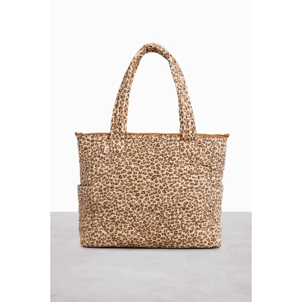 NWT BEIS x Elsa Hosk Quilted Tote Diaper Bag in Wild Child Animal Print